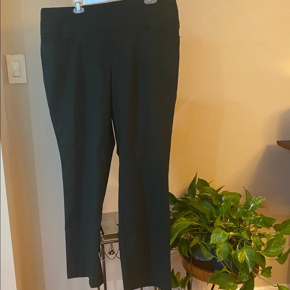Dark Green Dress Pants with Thick Elastic Waist